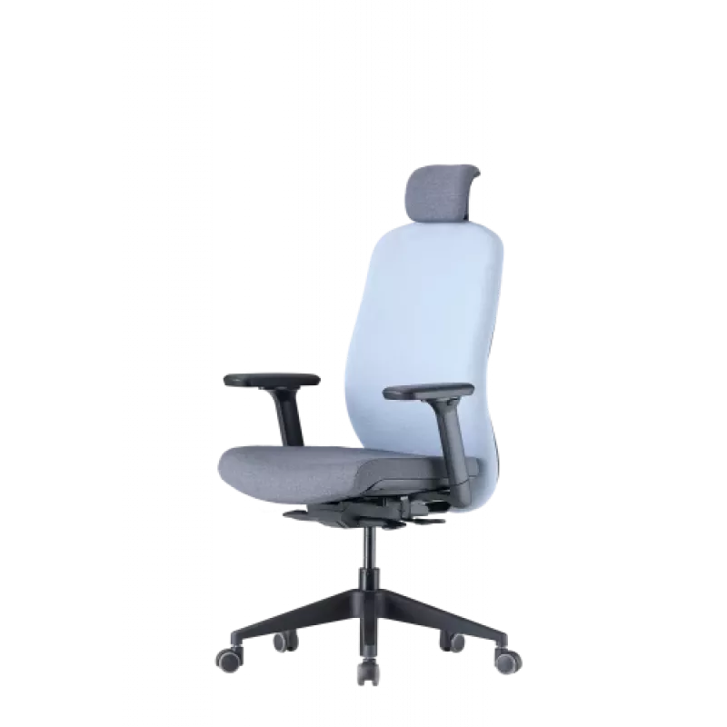 Up Up Athene ergonomische bureaustoel zwart, grijs + blauwe stof