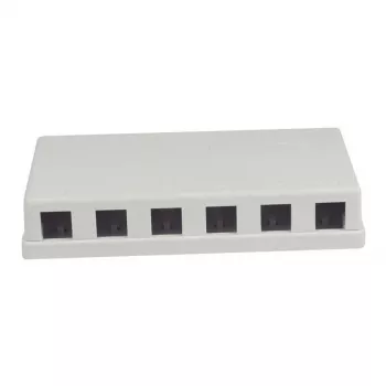 Synergy21 keystone, moduledrager, patchpaneel voor 6x TP-modules, opbouw, wit (ABS)