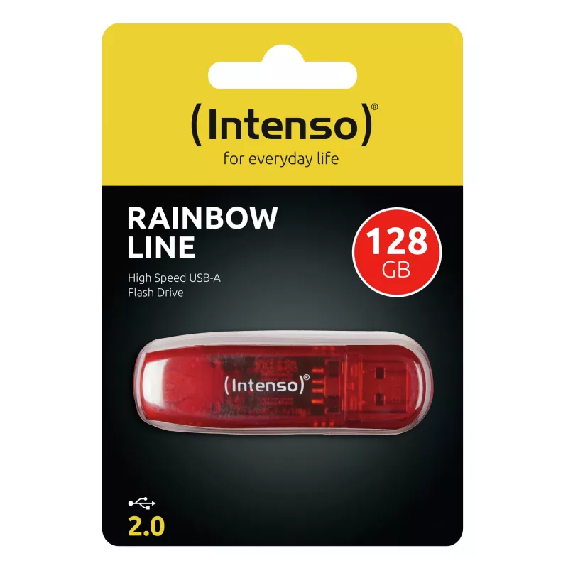 USB-flashdrive Intenso 128 GB USB Type-A 2.0 Rood Transparant