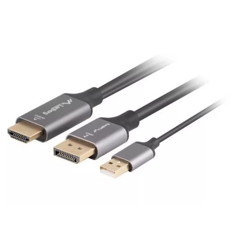 HDMI(M)->DISPLAYPORT(M)-KABEL 1M 4K ZWART LANBERG