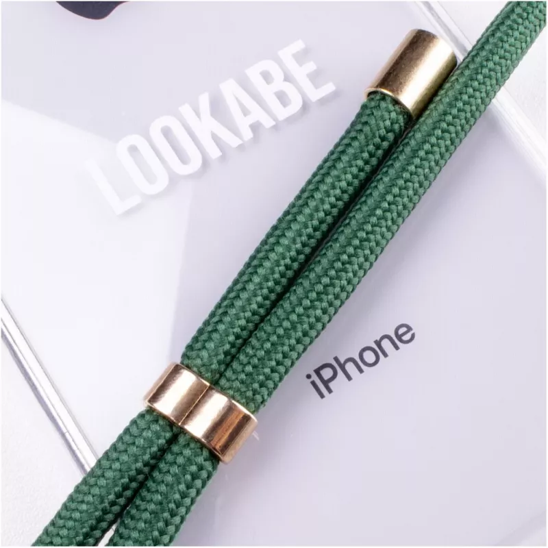 Telefoonhanger Lookabe loo014 voor iPhone XR – goudgroen beschermhoesje met bandje
