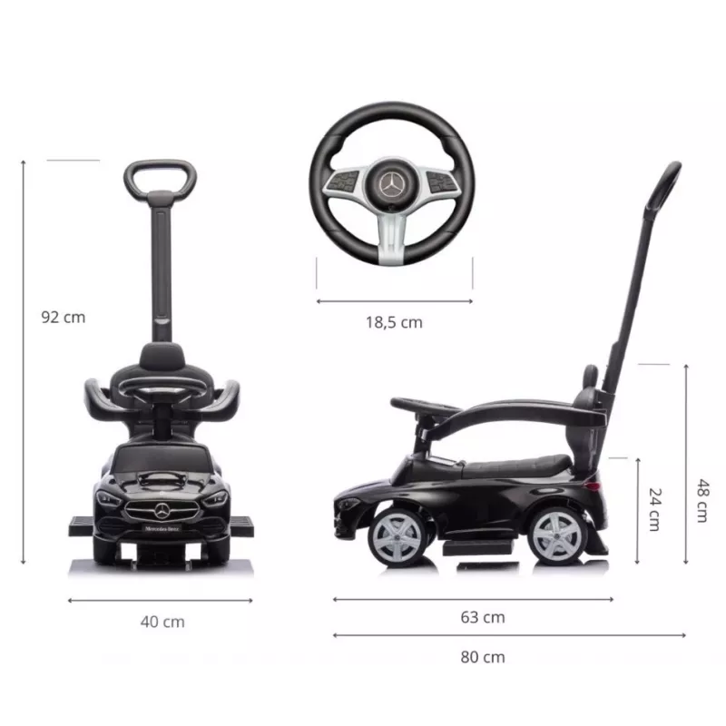 Loopauto milly mally Mercedes C-Klasse zwart, model 6107