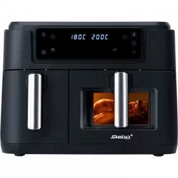 Dual heteluchtfriteuse HF 9500 DUO (zwart, 2.400 watt, 2 manden 6 L + 3,5 L)