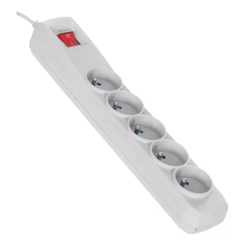 Activejet grijze stekkerdoos met kabel ACJ COMBO 5G/3M/BEZP. AUT/S