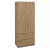 Topeshop SZAFA MALWA ART slaapkamerkast 5 schappen 2 deur(en) eiken