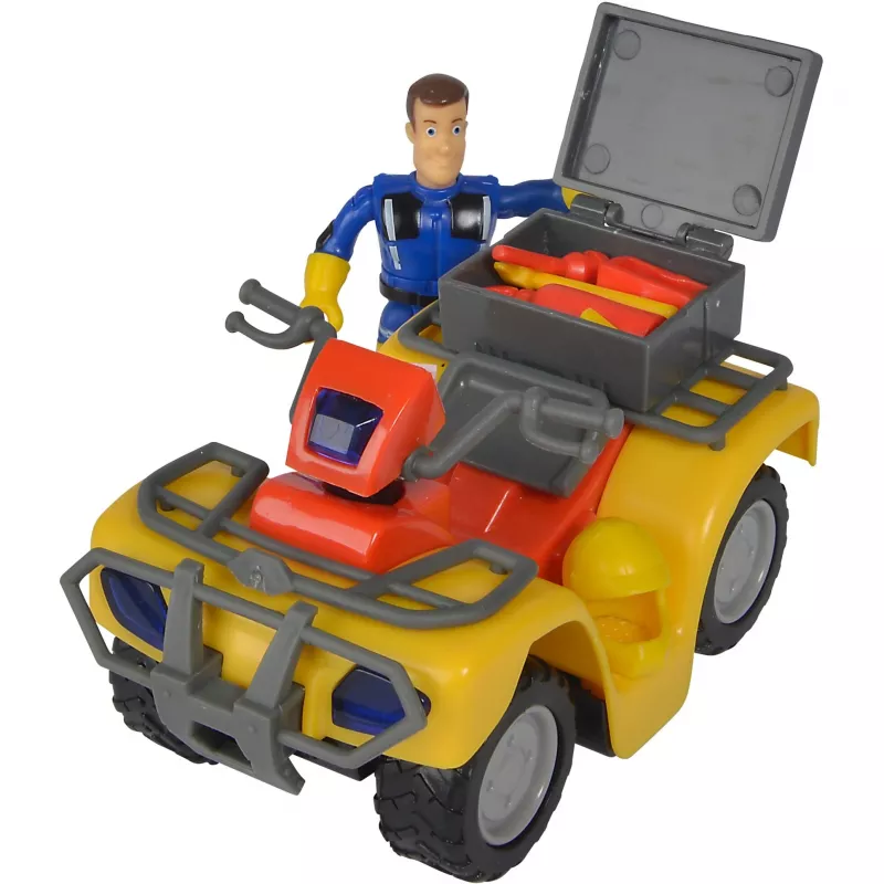 Simba Brandweerman Sam Mercury-quad met figuur, speelgoedvoertuig