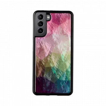 Smartphonehoesje iKins voor Samsung Galaxy S21+ — waterbloemenontwerp, zwart