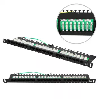 Patchpanel Extralink CAT6 UTP 0.5U 24 poorten