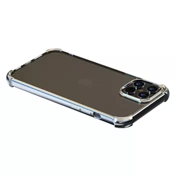 Softcase Devia voor iPhone 12 Pro Max — schokbestendig glitterzilver