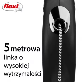 Flexi New CLASSIC 5 m zwart honden-rolriem