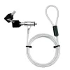 LogiLink NBS009 beveiligingskabel met sleutelslot voor notebook, 1,8 m, T-bar, 1,5 cm, 2 sleutels, slim, zilver