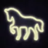 LED-neonbord MANTA SNL103WH – paardenmotief, wit