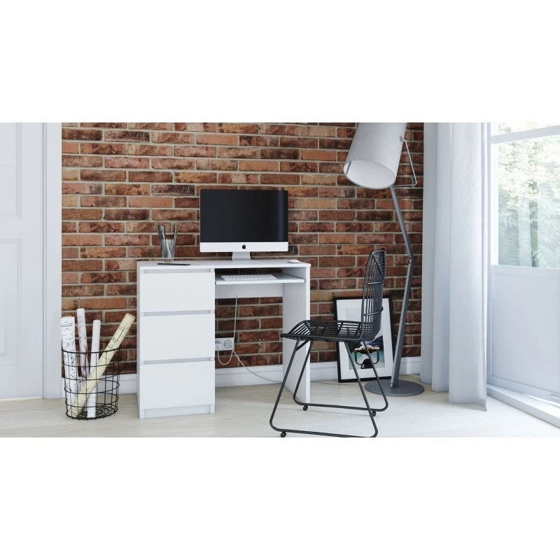 Computer desk top e shop LIMA LEWE BIEL MAT — recht, rechthoekig, spaanplaat, 980×510×760 mm