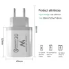 Wandlader MACLEAN MCE479W — 3-poorts USB-snellader, 18W totaalvermogen