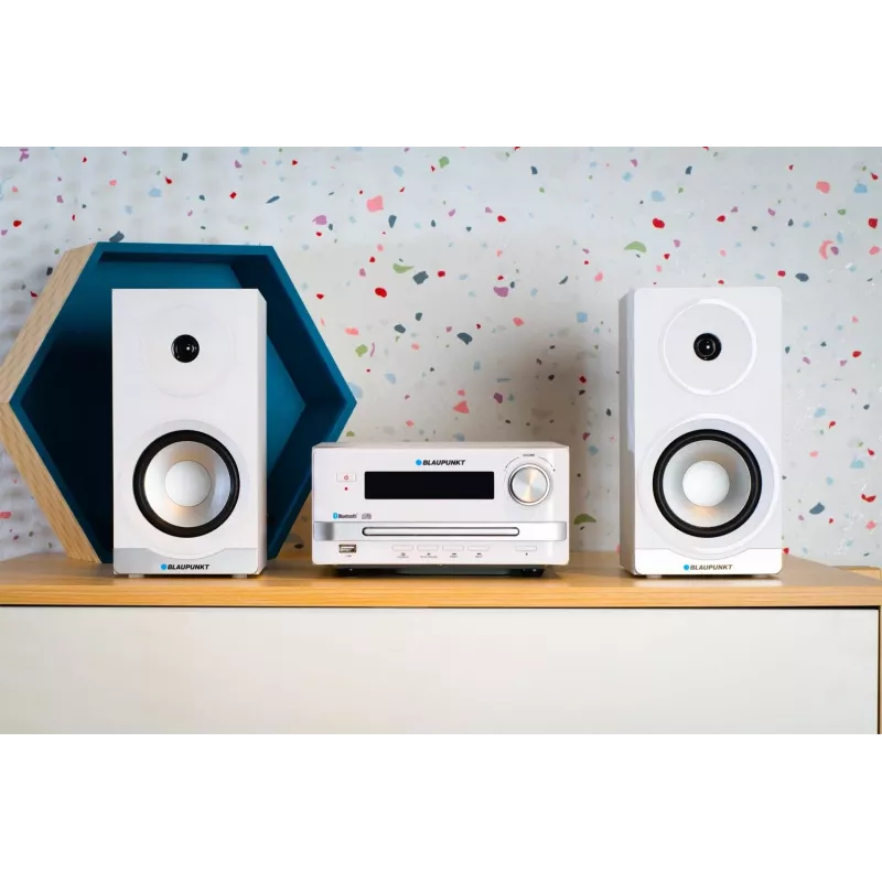 Home audio microsysteem BLAUPUNKT MS16BT 15 W, CD/USB/MP3, Bluetooth, FM RDS, wit