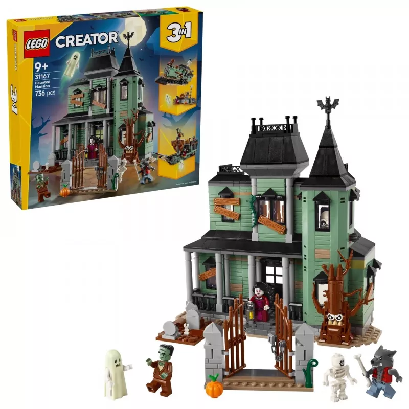 Constructiespeelgoed LEGO Creator 3-in-1 Spookhuis model 31167 – 736 onderdelen, 3 modellen, 5 minifiguren