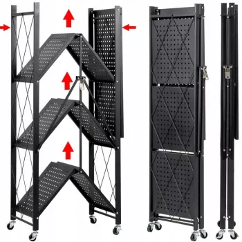 Opbergrek voor tuingereedschap Top e shop Rack FS004 — vrijstaand gegalvaniseerd staal, 720×340×1270 mm, draagvermogen 50 kg
