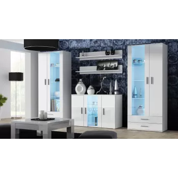Cama sideboard 120 cm SOHO S7 wit/wit glanzend
