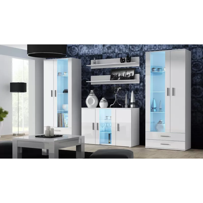 Cama sideboard 120 cm SOHO S7 wit/wit glanzend