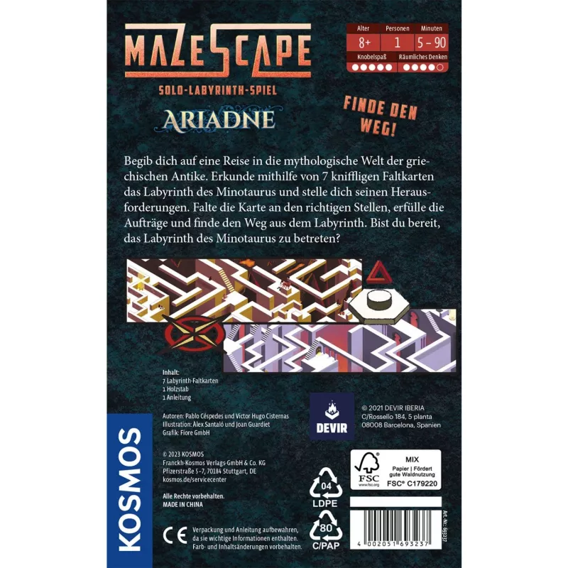 Mazescape Ariadne, puzzelspel