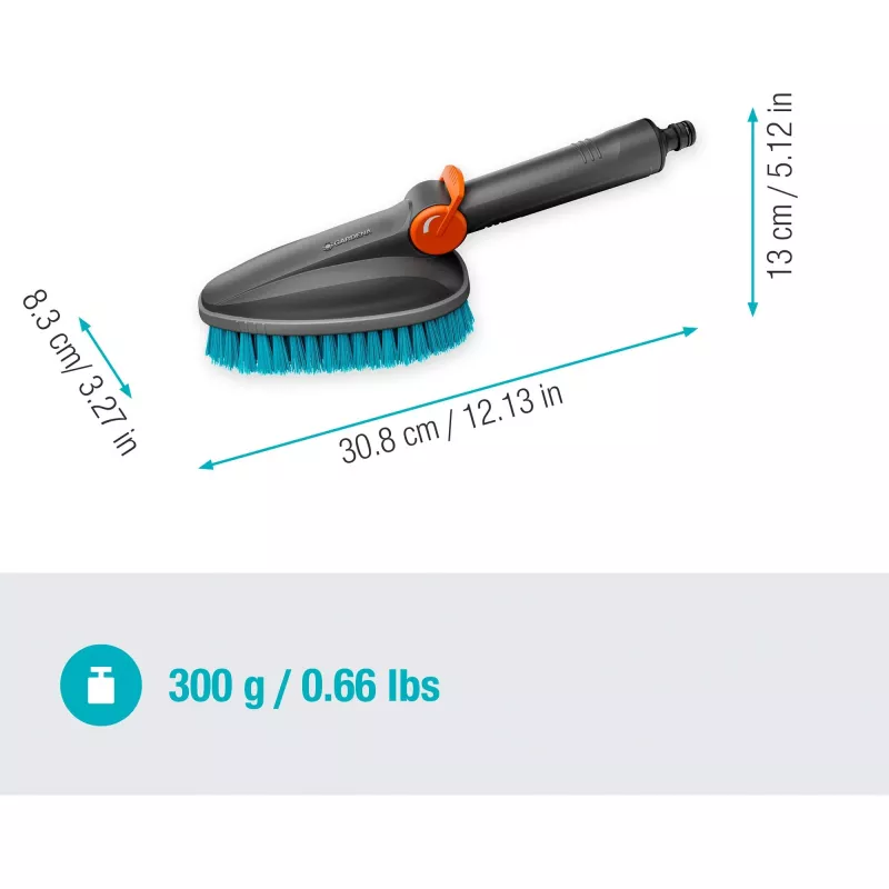 Cleansystem handborstel M hard grijs turquoise allround-zachte-kunststofstrips