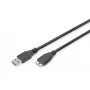 ASSMANN SuperSpeed USB 3.0-kabel, USB-A-stekker naar Micro-USB-B-stekker, Cu AWG 28, dubbel afgeschermd, lengte 1,0 m (AK-300116-010-S)