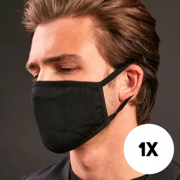 Textiel gezichtsmasker merk onbekend model tweelaags herbruikbaar beschermingsmasker
