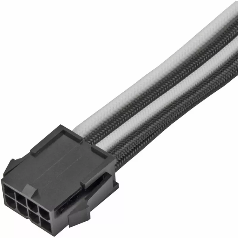 Stroomverlengkabel SILVERSTONE PP07E 8-pin PCIe 30 cm (zwart/wit)
