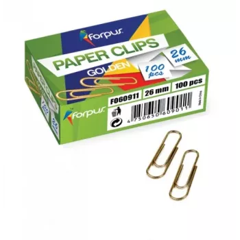 Clips Forpus, geel metaal, 26 mm rond (100) 1104-006