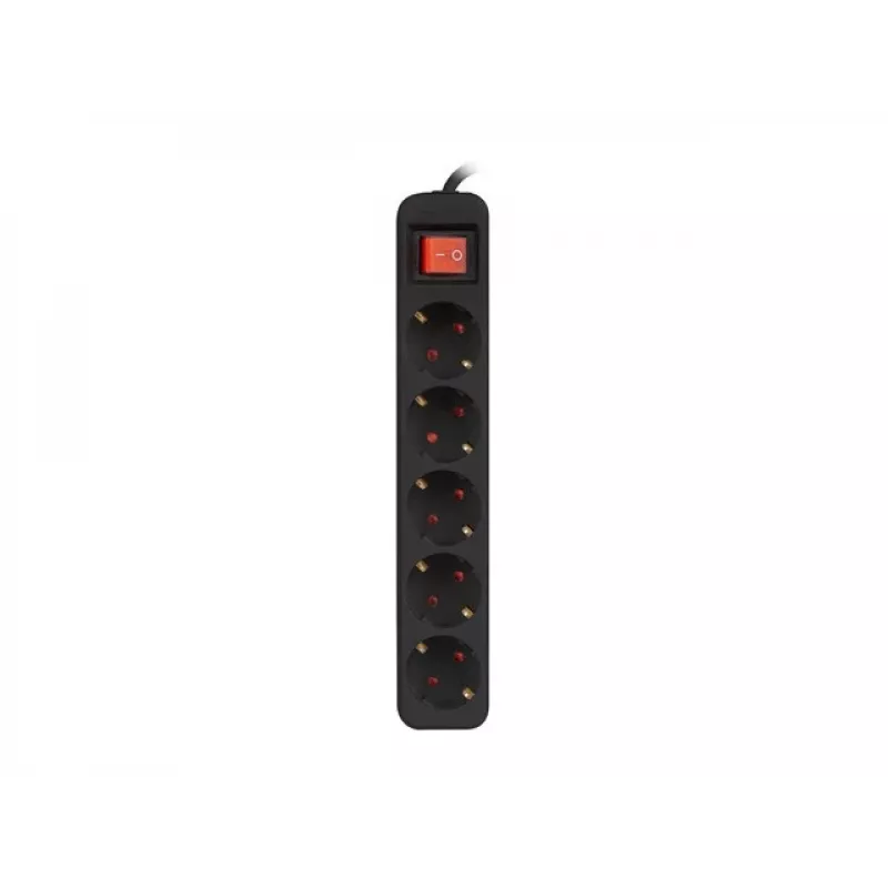 Verlengsnoer Lanberg PS1-05F-0300-BK 3m 5 stopcontacten binnen zwart