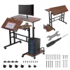 Maclean mobiele laptoptisch, zwart, 80x60 cm, max. 50 kg, in hoogte verstelbaar 67-115 cm, MC-124 B