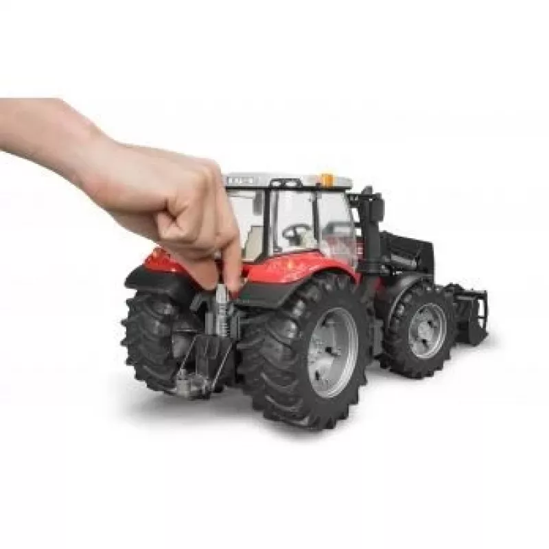 Speelgoedtractor BRUDER Massey Ferguson 7624 met voorlader, rood, voor kinderen vanaf 3 jaar