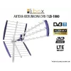 Binnen-/buiten-tv-antenne LIBOX LB-1000, gericht DVB-T/T2, 16,5 dBi winst, 600×1050×800 mm, aluminium