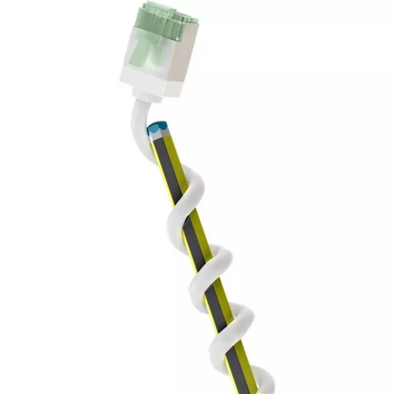 Ultra-flexibele Cat.8.1-patchkabel slank, U/FTP (wit, 5 meter, extra korte stekker)