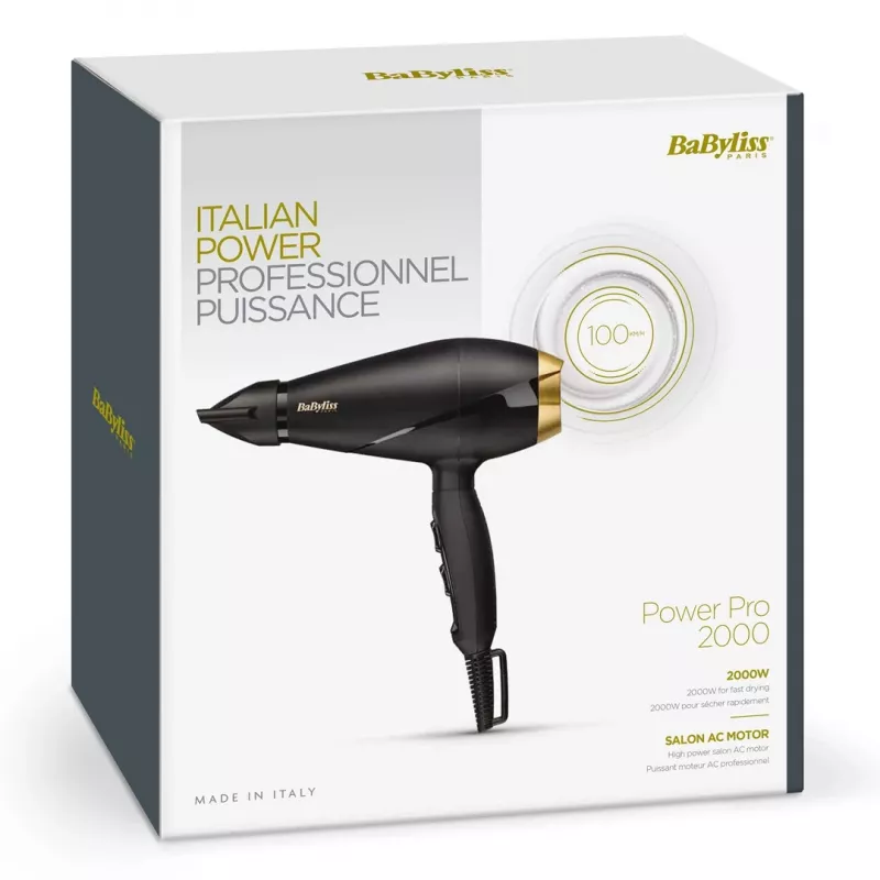 BaByliss 6704E haardroger 2000 W zwart, goud