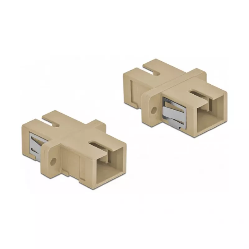 Glasvezelconnector SC bus-bus DELOCK 85993, beige, 4-pack