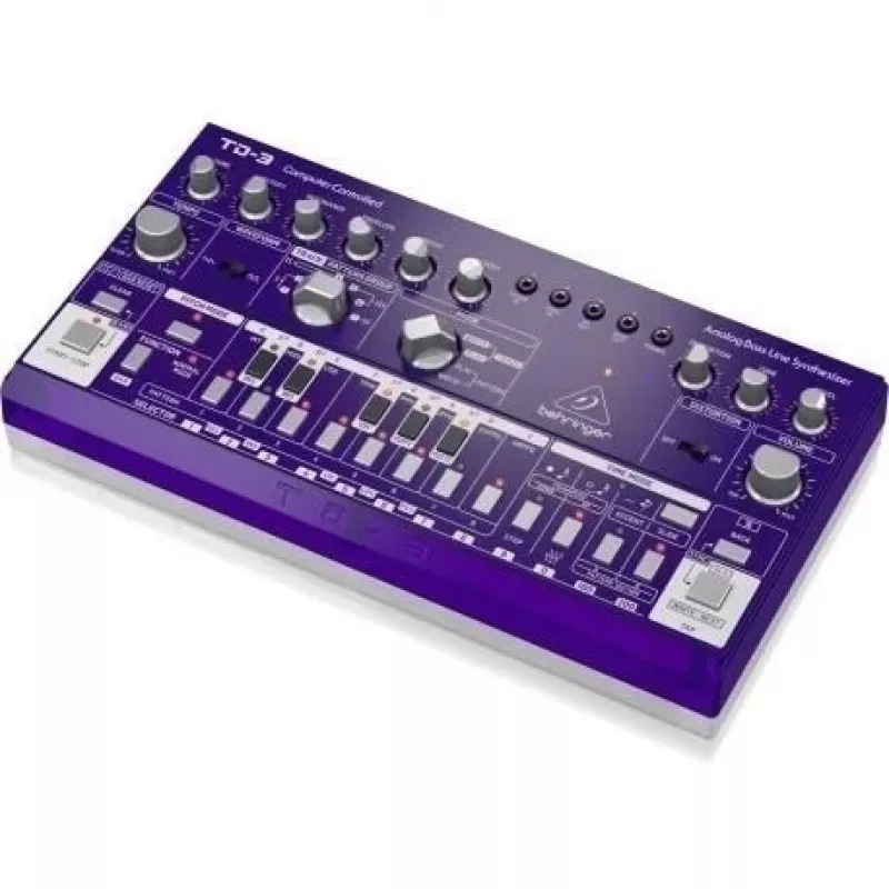 Bassynthesizer Behringer TD-3-GP paars — analoge bassline met ingebouwde sequencer
