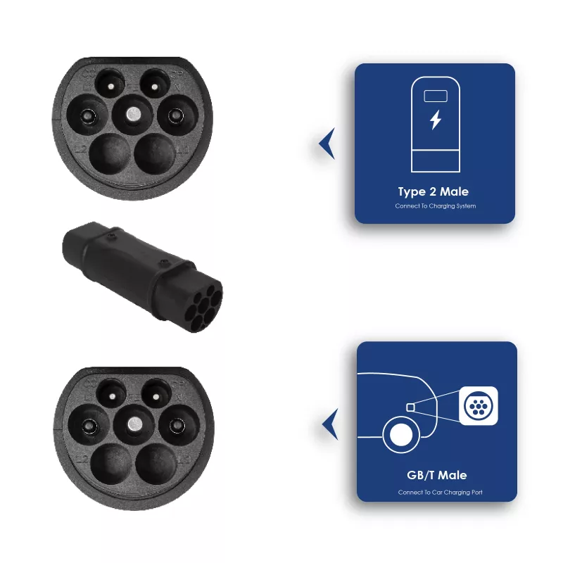 Akyga AK-SC-E10 EV-laadadapter Type 2 naar GB/T 1-fase 32A