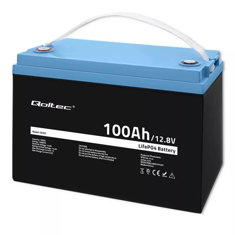 Qoltec 53705 lithium-ijzerfosfaataccu 100 Ah 12,8 V