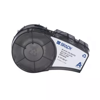 Brady, M21-11-499, nylonweefsel, zwart op wit, 19,05 x 12,70 mm, permanent (140 etiketten) (152090)