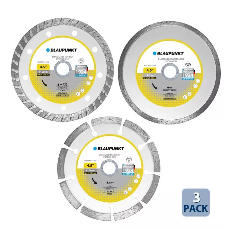 Snij-/slijpschijvenset BLAUPUNKT BP-CW-D4115, 3 stuks