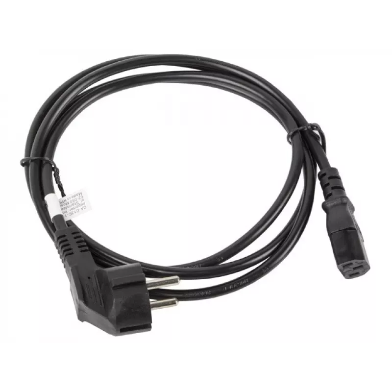 Netkabel LANBERG CA-C13C-11CC-0018-BK — 1,8 m, C13-koppeling naar CEE7/7, haaks C13