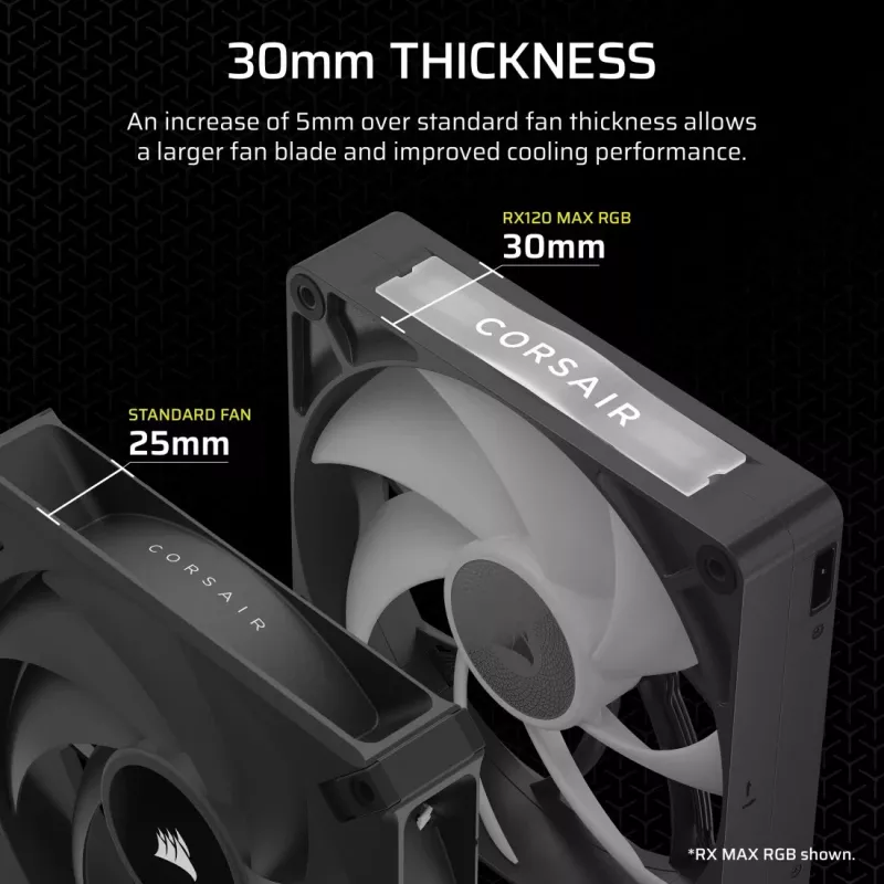 Corsair iCUE LINK RX120 MAX ARGB 120mm behuizingsventilator 3-pack zwart