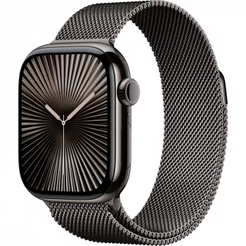 APPLE Watch Series 10 GPS + Cellular 42 mm titanium behuizing in leisteen met Milanese Loop in leisteen