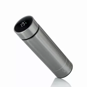 Extralink Smart Travel Mug zilver, thermobeker met LED-display