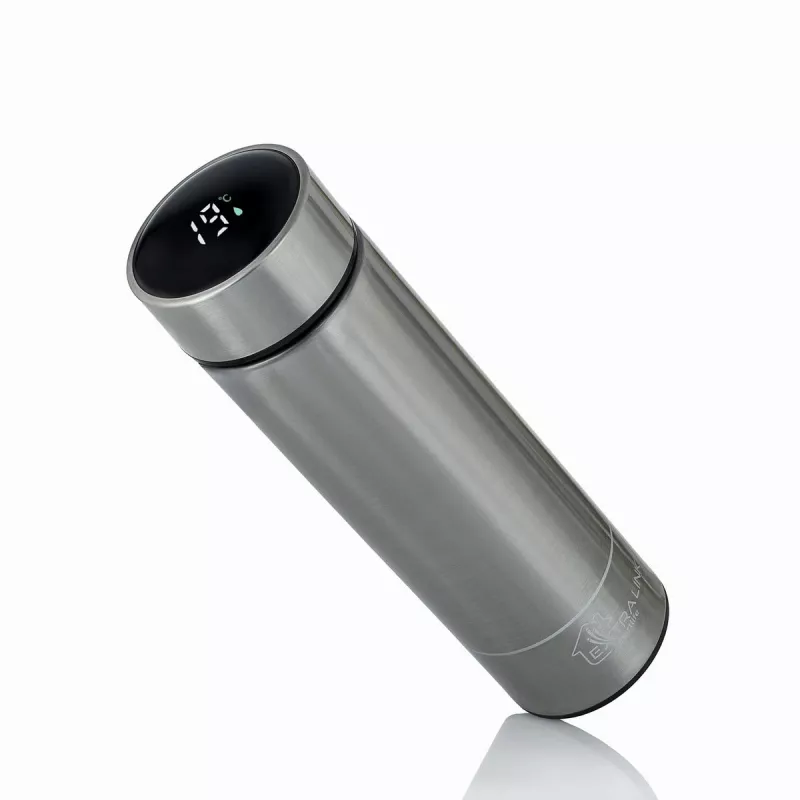 Extralink Smart Travel Mug zilver, thermobeker met LED-display