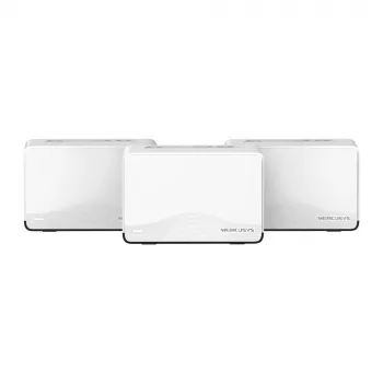 Mesh-systeem MERCUSYS Halo H27BE (3-pack) dualband 2,4/5 GHz Wi‑Fi 6, 3568 Mbit/s totaal, 3x LAN-poorten, interne antennes, wit