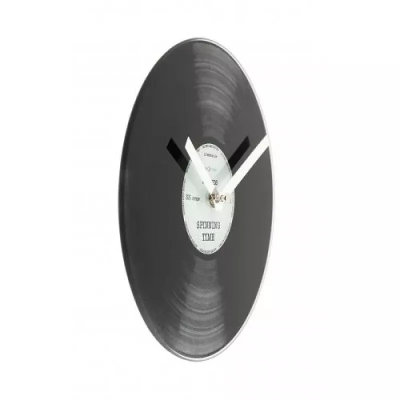 NeXtime klok 5163 Little Spinning Time, Ø20 cm, wand, zwart
