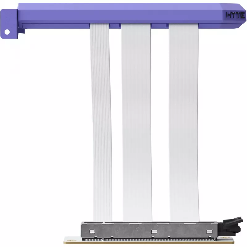 PCIe 5.0 Hyper riser-kabel van HYTE, model ACC-HYTE-PCIE50-TM, 20 cm, paars/wit