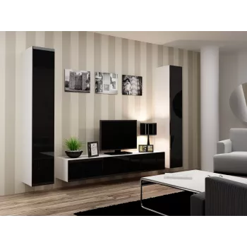 Cama gesloten kast VIGO '180' 180/40/30 wit/zwart glanzend